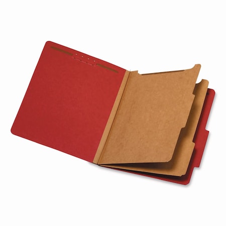 Pendaflex Pressboard Top Tab Folders, 2/5-Cut Tab, Exp 2.5", 2 Dividers, 6 Fasteners, Letter, Bright Red, 10PK 24131P