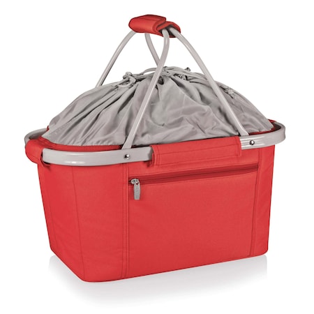 Picnic Time Family Of Brands Metro Basket Collapsible Cooler Tote, Red 645-00-100-000-0