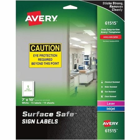 Avery Dennison LABEL, SS SIGN, 7X10, 15, WH 61515