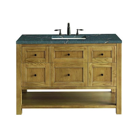 James Martin Vanities Breckenridge 48'' S Vanity, Light Natural Oak w/ Parisien Bleu Top w/FreePower Wireless Charger 330-V48-LNO-FPBL
