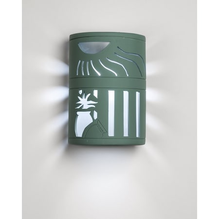 Luxury Lighting Asavva 10.5 in Tall Ceramic Outdoor Wall Light, Sage Paint Finish 410-82-SAGE-ud-7-17