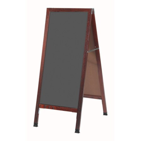 Aarco A-Frame Sidewalk Board, Slate Colored Porcelain Chalkboard Solid Red Oak Frame, 42''Hx18''W MA-35SS