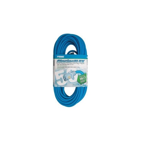 Cable Wholesale SJTW Extension Cord, 16 AWG, Outdoor, 16/3, 1 Outlets, 5-15R, Blue, Vinyl, 5-15P, 50 ft 10W2-70650