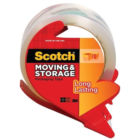 Scotch Series Packaging Tape, 54.6 yd L, Clear, 1.88 in W, 2.4 mil THK, Polypropylene Backing 3650-RD