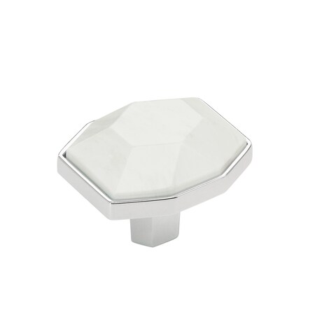 Amerock Carrione 1-5/8 inch 41mm Length Marble White/Polished Chrome Cabinet Knob BP36638MW26