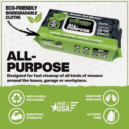 Crocodile Cloth All-Purpose Household Cleaning Wipe, 80-Count 6620-080