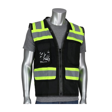 Pip ANSI Type O Class 1 Black Two-Tone Eleven Pocket Tech-Ready Mesh Surveyors Vest 302-0800D-BK/2X