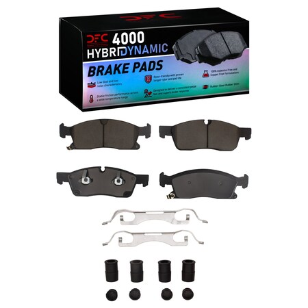 Dynamic Friction Co DFC HybriDynamic Brake Pads Hrdwr Kit 4000-1904-11