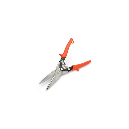Crescent Utility Snip, 10-1/2 in OAL, Straight Cut, Steel Blade, Non-Slip Grip Handle, Orange Handle M300N
