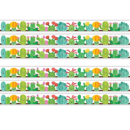 Teacher Created Resources Happy Cactus Crew Die-Cut Border Trim, 35 Feet Per Pack, 6PK TCR6954