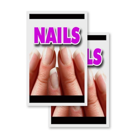 Signmission Nails, Vinyl Decals Only 24 Inch x 36 Inch, Vinyl Decal, 2PK DSB-2436-2PACK-Nails