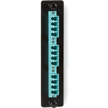 Black Box Fiber Adapter Panel Low Density 6 Lc Duplex Ceramic 10G Aqua Make JPM456C