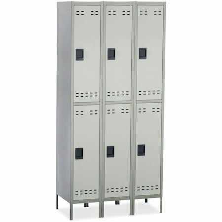 Safco Wardrobe Locker, 36 in W, 18 in D, 78 in H, (2) Tier, (3) Wide, Gray 5526GR