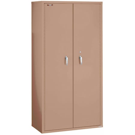 Fireking Storage Cabinet, 1 Hr Fire, 72" H, end tab inserts Taupe CF7236-MDTA