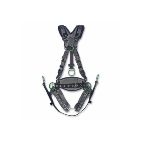 Msa Safety V-FIT, Derrick Harness, Chest and Hip D Rings, Super Extra Large, Tongue Buckle Leg Straps 454-10195207