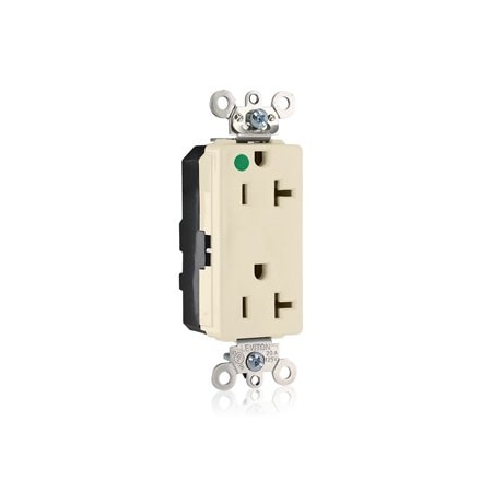 Leviton Illuminated Decora Receptacle, 20 Amp, 125 Volt M1636-ILI