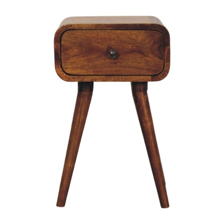 Homeroots 19" Brown Solid Wood Square One Drawer Nightstand 651573