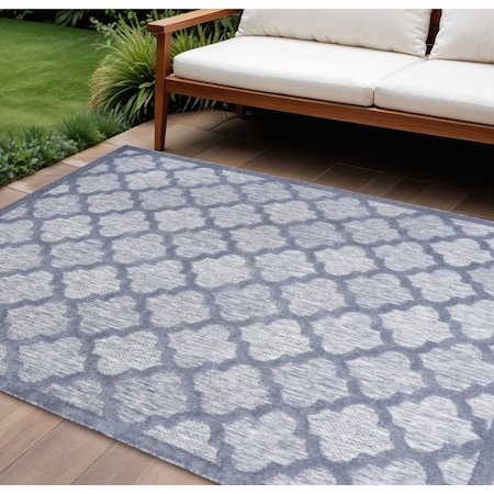 Homeroots 7' X 10' Blue Indoor Outdoor Area Rug 522145