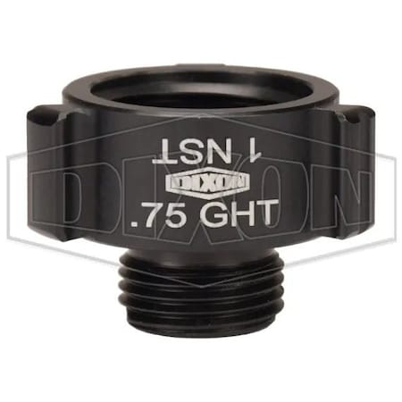 Dixon Style N37 Rocker Lug Hydrant Adapter, FNST NH x Male Garden Hose Thread, Aluminum, Hardcoat Anodiz N37-10F07G