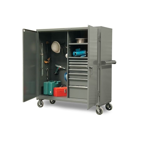 Strong Hold 14 GA Industrial Clear View Uniform Cabinet with Hanger Rod 36-LD-WR-241-L