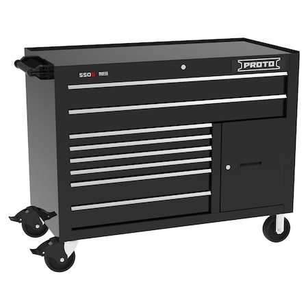 Proto 550 Series Rolling Tool Cabinet, 8 Drawer, Dual Black, Steel, 50 in W x 25-1/4 in D x 41 in H J555041B-8DB-1S