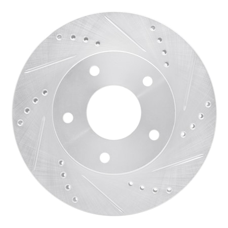 Dynamic Friction Co DFC Brake Rotor - Drilled and Slotted - Silver 631-48034R
