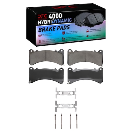 Dynamic Friction Co DFC HybriDynamic Brake Pads Hrdwr Kit 4000-1910-01