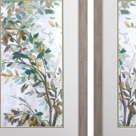 Homeroots Set Of Two Leaves of Tree Brown Framed Wall Art, 2PK 649138