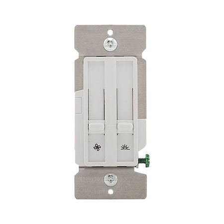 Eaton Wiring Devices Dimmer and Fan Speed Controller, 1 -Pole, 120 V, White SDC15-W