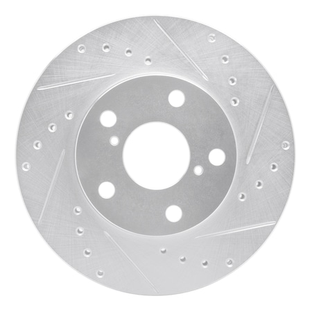 Dynamic Friction Co DFC Brake Rotor - Drilled and Slotted - Silver 631-75003R