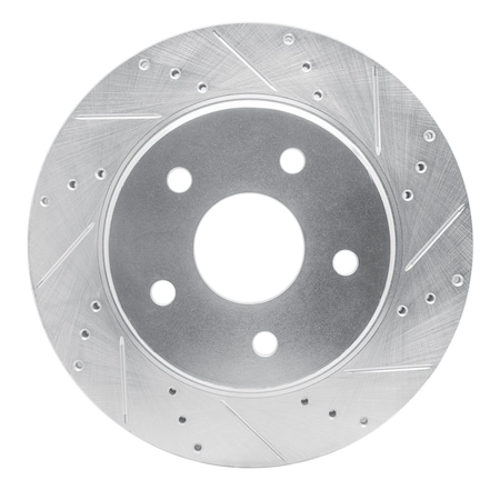 Dynamic Friction Co DFC Brake Rotor - Drilled and Slotted - Silver 631-42011R