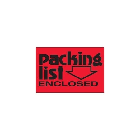 Bubblefast 2 x 3'' - ''Packing List Enclosed'' Fluorescent Red Labels BFDL3611