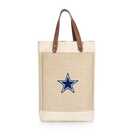 Picnic Time Family Of Brands Dallas Cowboys - Pinot Jute 2 Bottle Insulated Wine Bag, (Beige) 539-02-187-094-2