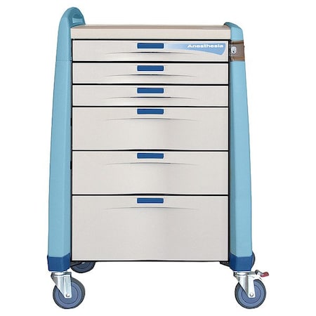 Capsa Healthcare Anesthesia Cart, 250 lb, Polymer, Assembled AM-AN-STD-ALOK-B