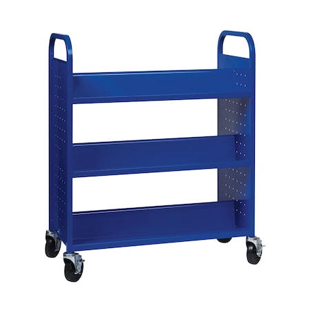Hirsh Hirsh Double-sided Mobile Book Cart for Schools, Classic Blue 21787