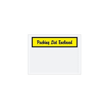 Bubblefast 4 1/2 x 6'' Yellow Panel Face-Script ''Packing List Enclosed'' Envelopes, 1000PK BFPL443