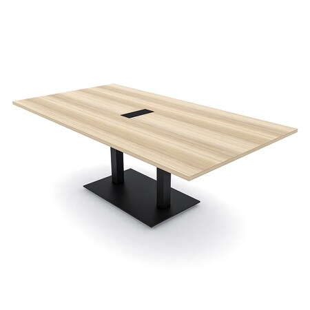 Skutchi Designs Rectangle Conference Table With Power, 48 in W, 84 in L, Brown HAR-REC-48X84-DOU.BK-K525-EBLK