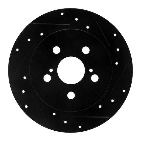 Dynamic Friction Co DFC Brake Rotor - Drilled and Slotted - Black 633-76083R