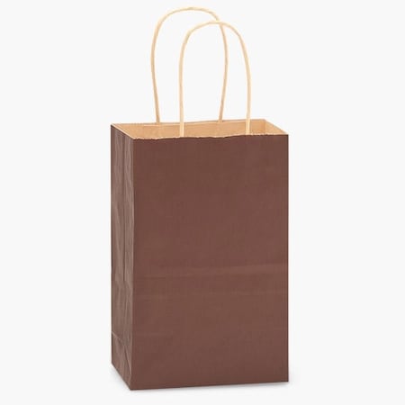 Nashville Wraps Chocolate Brown Recycled Kraft Bag, Rose 5.5x3.25x8.375", 100PK HRTCH