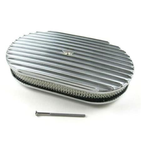 Bous Performance 15 in. Oval Full Finned Air Cleaner with Element, Polished - BPE-1104 E40041P