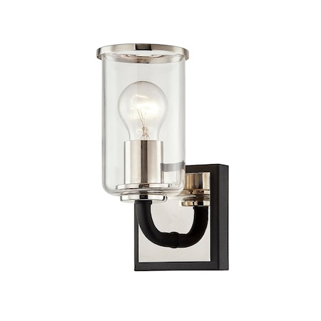 Troy Lighting Aeon 1 Light Bath And Vanity 4.5 In. Carbide Blk & Pol Nickel B7681