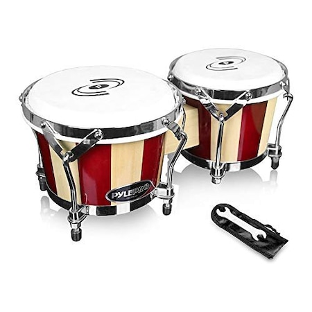 Pyle Pyle Hand Crafted Bongo Drums, 6.5 & 7.5 Inch, Pair, Wooden Construction, PBND10 PBND10