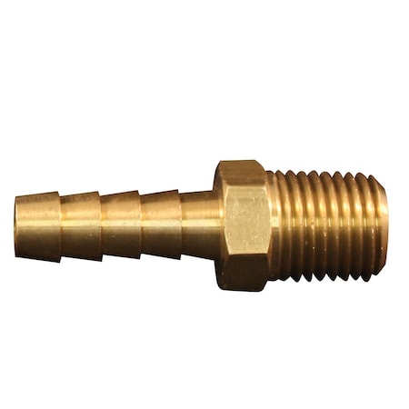 Milton Hose End Fitting, 3/8 Mnptx3/8 Id, PK100, Brass, 100 PK 603