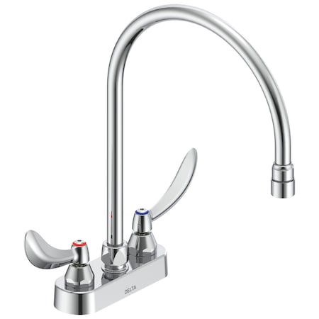 Delta Commercial 27C4 / 27C5 / 27C6 Two Handle 4 In Deck-Mount Faucet In Chrome 27C4934-R7