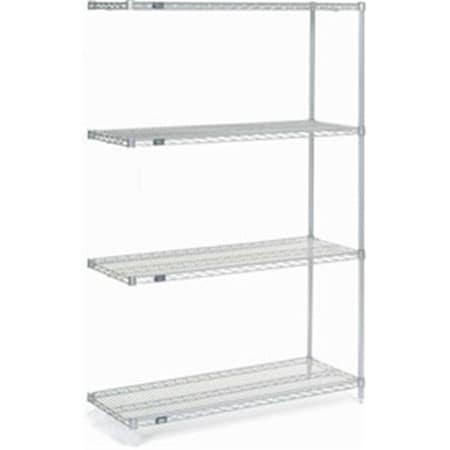 Nexel Poly-Z-Brite Wire Shelving Add-On 48 x 18 x 86 in. - Clear 189352