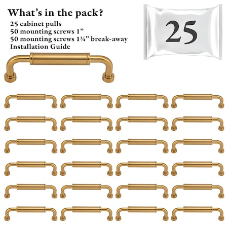 Designperfect 3 3/4'' Center-to-Center Barrel Pull, 25PK DPA25T963CBZ
