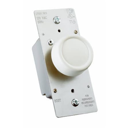 Yhior R600PLTKV 600 Watts Ivory Single Pole Rotary Power Dimmer YH571832
