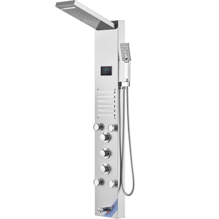 Vevor Shower Panel Tower System 6 Modes Hydroelectricity LED Stainless Steel 8004FL