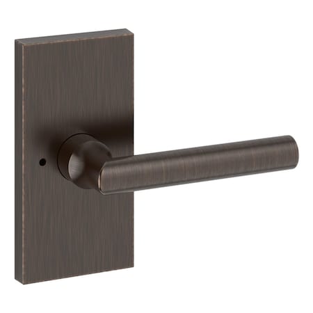 Baldwin Privacy Tube Lever and Contemporary 5in Rose with 6AL Latch and Dual Strike Venetian Bronze Finish PVTUBCFR112