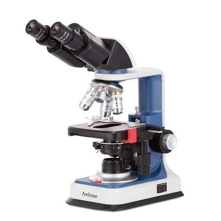 Amscope B120C-R USB-C Rechargeable Student Binocular Compound Microscope 40X-2500X w/3D Two-Layer Mechanica B120C-R-E5